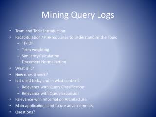 Mining Inquiry Logs