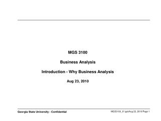 MGS 3100 Business Investigation Presentation - Why Business Examination Aug 23, 2010
