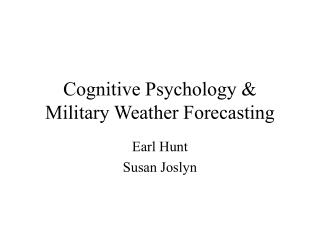 Intellectual Brain science and Military Climate Anticipating