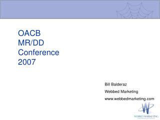 OACB MR/DD Meeting 2007