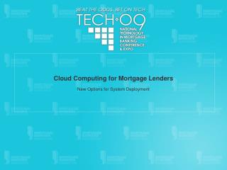 Distributed computing for Home loan Moneylenders