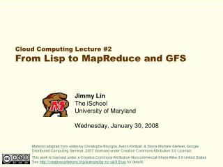 Jimmy Lin The iSchool College of Maryland Wednesday, January 30, 2008