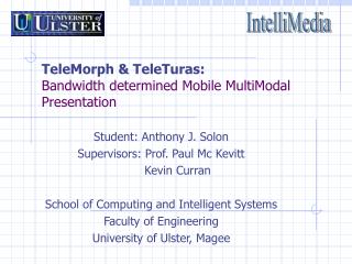 TeleMorph and TeleTuras: Data transmission decided Portable MultiModal Presentation