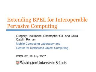 Augmenting BPEL for Interoperable Pervasive Processing