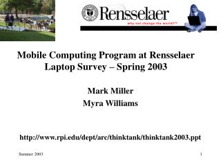 Versatile Registering Program at Rensselaer Portable workstation Study 