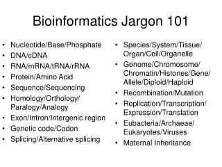 Bioinformatics Language 101