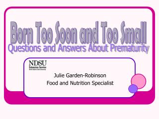 Julie Garden-Robinson Sustenance and Nourishment Master