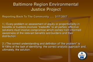Baltimore Area Ecological Equity Venture
