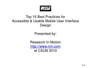 Main 10 Best Practices for Available and Usable Versatile Client Interface Outline Displayed by: Examination In Movement