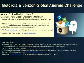 Motorola and Verizon Worldwide Android Challenge