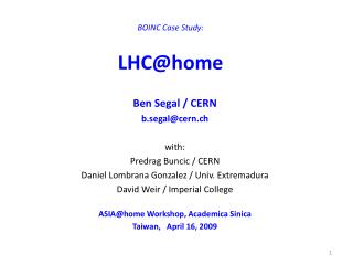 BOINC Contextual investigation: LHC@home