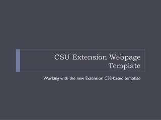 CSU Augmentation Site page Layout