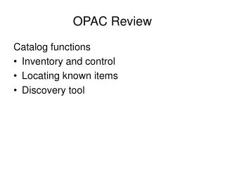OPAC Survey