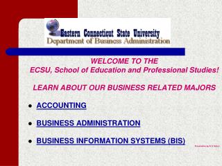 WELCOME TO THE ECSU, Institute of Training and Expert Studies! Find out ABOUT OUR BUSINESS RELATED MAJORS Bookkeeping BU
