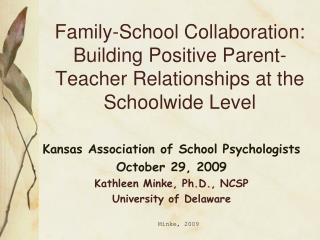 Family-School Joint effort: Building Positive Guardian Educator Connections at the Schoolwide Level