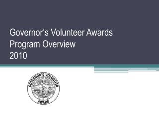 Senator's Volunteer Recompenses Program Review 2010