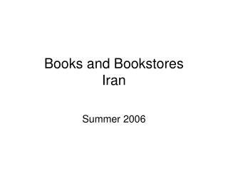 Books and Book shops Iran