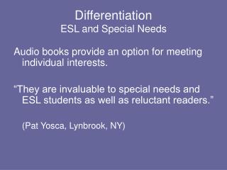 Separation ESL and Extraordinary Requirements