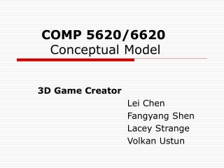 COMP 5620/6620 	 Theoretical Model