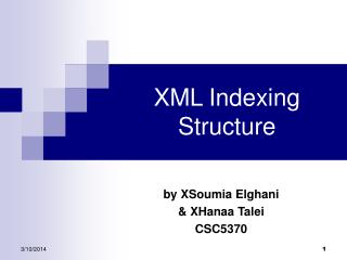XML Indexing Structure