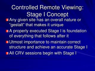 Controlled Remote Review: Stage I Idea