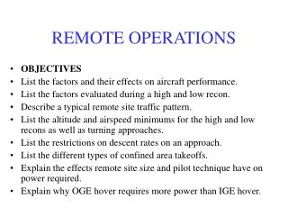 REMOTE OPERATIONS