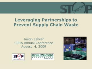  Utilizing Partnerships to Prevent Supply Chain Waste 