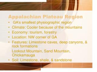  Appalachian Plateau Region 