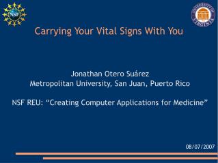  Conveying Your Vital Signs With You 