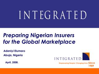  Planning Nigerian Insurers for the Global Marketplace 