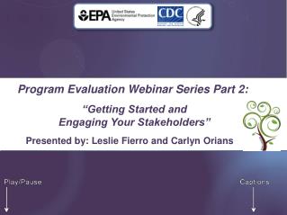  Program Evaluation Webinar Series Part 2: 