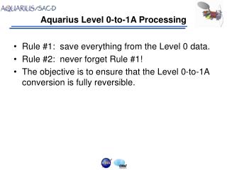  Aquarius Level 0-to-1A Processing 