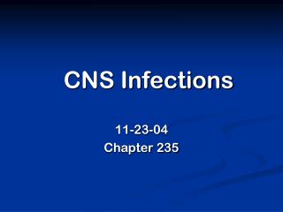  CNS Infections 