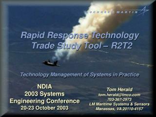  NDIA 2003 Systems Engineering Conference 20-23 October 2003 