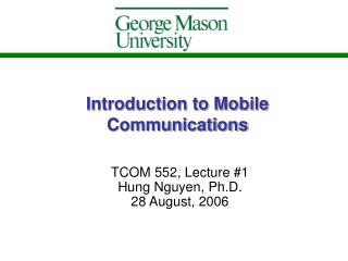  Prologue to Mobile Communications 