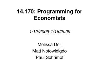 14.170: Programming for Economists 