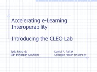  Quickening e-Learning Interoperability 