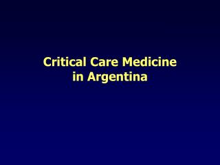  Basic Care Medicine in Argentina 