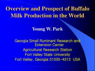  Review and Prospect of Buffalo Milk Production in the World 