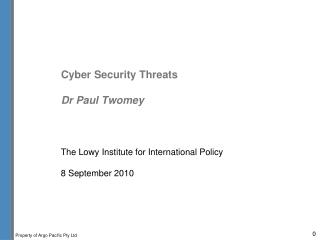  Digital Security Threats Dr Paul Twomey 