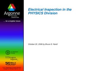  Electrical Inspection in the PHYSICS Division 