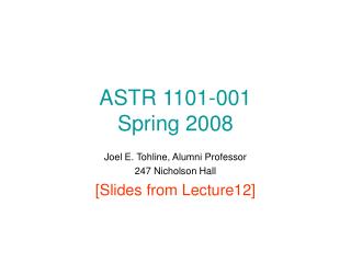  ASTR 1101-001 Spring 2008 