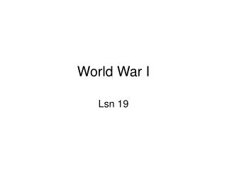  World War I 