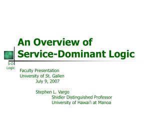  An Overview of Service-Dominant Logic 