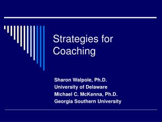  Methods for Coaching 