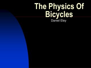  The Physics Of Bicycles 