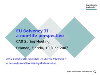  EU Solvency II a non-life viewpoint 