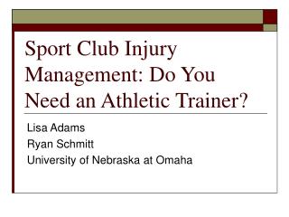  Game Club Injury Management: Do You Need an Athletic Trainer 