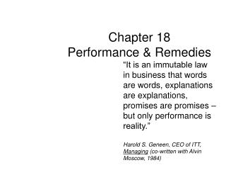  Part 18 Performance Remedies 