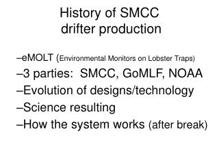  History of SMCC stray creation 